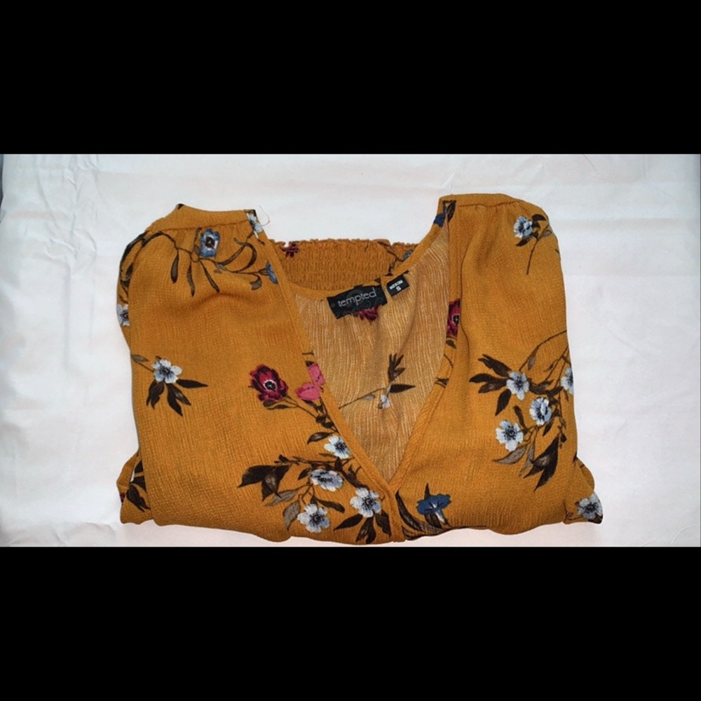 Floral Cinched Waist crop top